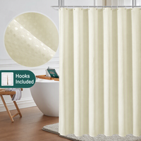 Rideau de douche en polyester gaufré, imperméable, résistant à la moisissure, hydrofuge, écran de bain, séparateur de fenêtre, logo personnalisé