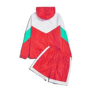 Ensembles coupe-vent deux pièces à capuche et fermeture éclair en nylon 100% polyester de haute qualité pour hommes - Product Image 2