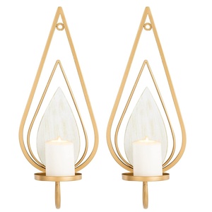 Candelabro montado en la pared Raindrop Candelabro decorativo de pared de Metal confiable Candelabro de vela de estilo real - Product Image 1
