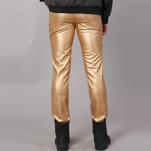 Nouveau produit Pantalon décontracté pour hommes fabriqué en cuir Pantalon en cuir fabriqué en usine en Offres Spéciales en gros avec poches latérales Style Slim Fit - Product Image 5