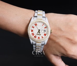 Excellent Quality Trendy Moissanite Iced Out Gold Diamond <b>Watch</b> Stylish Hip Hop Fashion Jewelry Available for Export Price - Product Image 5