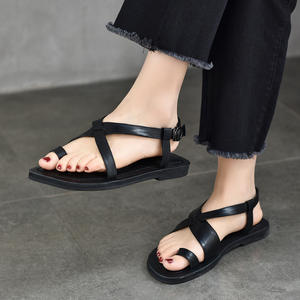 Mules y Sandalias de Cuero Suave para Mujer, Pantuflas Planas Casuales para el Hogar, Dormitorio, Playa de Verano y Uso Diario - Product Image 2