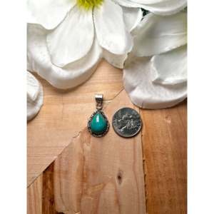 Navajo Handmade Fox <b>Pendant</b> <b>Emerald</b> Cut Diamond Bezel Set Fox Turquoise Sterling Silver Rose Gold Inlay Platinum Charm <b>Pendants</b> - Product Image 2
