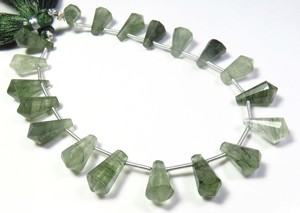 ลูกปัดหยดน้ำแร่ควอตซ์สีเขียว10-12มม. ธรรมชาติขนาด10-12มม. 8 "เกลียว18เม็ดอัญมณีหลวมตัดเป็นเหลี่ยมเพชรพลอย" - Product Image 5