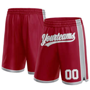 Pantalones cortos de baloncesto de malla reversible transpirable con cintura elástica y letras bordadas informales para equipo personalizado para hombre al por mayor - Product Image 4