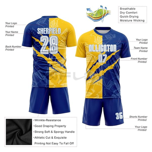 Camiseta de fútbol SET 100% Tela de poliéster Camiseta de fútbol unisex Camiseta de equipo Productos de secado rápido logotipo personalizado unisex - Product Image 6