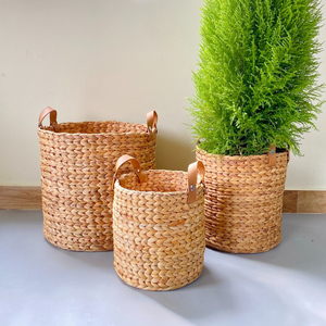 Meilleures ventes de paniers porte-plantes en jacinthe d'eau, paniers tressés pour plantes, pots de fleurs - Product Image 6