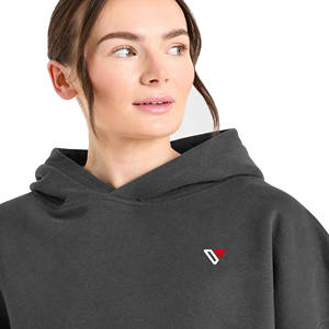 Sudadera con Capucha Extra Grande de Alta Calidad para Mujer, de Felpa de Algodón, Estilo Casual Urbano, Hombros Caídos, Logotipo Frontal con Bordado 3D Personalizable - Product Image 2