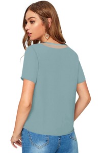 Dernière boutique indienne exclusive T-shirt à la mode confortable hauts en tricot pour les femmes vêtements de cérémonie réguliers avec appliques chics - Product Image 3