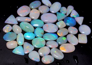 Cabochon d'opale australienne naturelle Multi Fire Solid Coober Pedy Opal Jewelry Lot Gemstone for Jewelry Making - Product Image 5