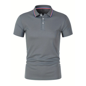 Nouveau polo d'été | Respirant couleur unie décontracté à manches courtes t-shirt en gros hommes polos - Product Image 5
