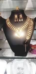 DDP classique 24K plaqué or Vintage Comores Mayotte ensemble de bijoux 24 carats cuivre collier boucles d'oreilles pour USA France anniversaires - Product Image 2