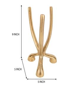 Portavelas de aluminio dorado decorativo para el hogar de diseño moderno y elegante, centro de mesa de ambiente navideño con modelo de forma única - Product Image 1