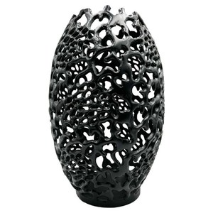 Venta al por mayor de florero de diseñador de arte creativo moderno con recubrimiento en polvo de color negro de diseño elegante al mejor precio - Product Image 5