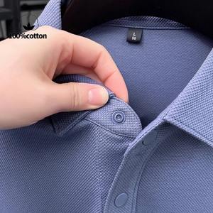 100% algodón Color sólido Polo camisa Casual manga corta solapa hombres camisa moda ropa 9 Color Polo camisa - Product Image 3