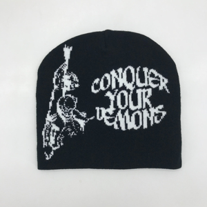 Nouveau Style unisexe tricoté personnalisé hiver chapeaux Jacquard avec Hip Hop Y2k Bonnet extérieur chaud tricoté bonnet froid - Product Image 3