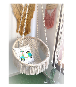 Handmade Cotton Macrame Kids <b>Swing</b> DYAED COTTON HANDMADE NATURAL Baby <b>Swing</b> Set Style Color Baby Bedside Sleeper - Product Image 1
