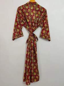 Kimono à imprimé floral à manches longues pour femmes Robe de mariage au sol vêtements de nuit taille naturelle pour la plage couvrant le Bikini - Product Image 6