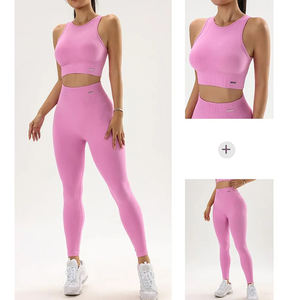 Calidad superior Último diseño Gimnasio Fitness Wear Logotipo personalizado Impresión Peso ligero Mujeres Gimnasio Conjuntos Alta calidad Mujeres Yoga Sets - Product Image 5