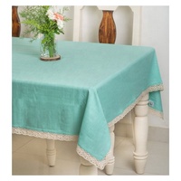 Housse de table à manger carrée de luxe en lin beige, imperméable, anti-poussière, infroissable, personnalisable, OEM ODM, vente en gros, exportation pour restaurants