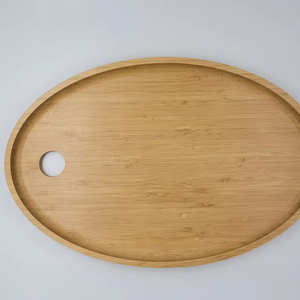 Bandeja de Servir Ovalada de Bambú de Alta Calidad, Ecológica, Hecha a Mano, Duradera, Fácil de Limpiar, Acabado Pintado de Grado Comercial, 37x24.5x2.5 cm - Product Image 1