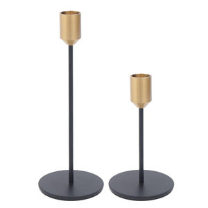 Exquisitos candelabros cónicos negros y dorados, candelabros decorativos largos para un toque moderno Vintage para su comedor con chimenea - Product Image 5