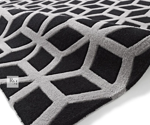 Custom <b>Large</b> Luxury Geometric Wool <b>Rug</b> Hand Tufted Area Carpet for Enhanced Home Decorative Ambience Bedroom Floor - Product Image 2