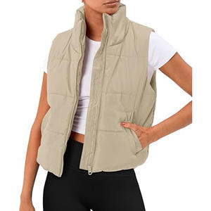 Wholesale <b>Woman</b> Quilted <b>Vest</b> Lady Sleeveless Jacket Puffer <b>Vest</b> - Product Image 5