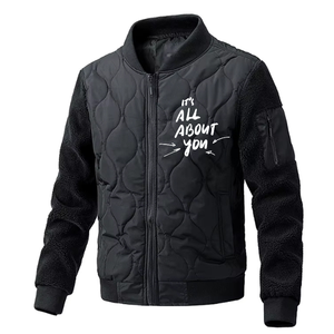 Chaqueta Casual de Forro Polar para Hombre, Otoño Invierno, Sólida, Cortavientos, Ajuste Holgado, Poliéster/Nailon, Cierre de Cremallera, Cuello Alto, Tela de Lona - Product Image 5