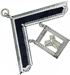 Collier de Chevalier de la Loge maçonnique en argent - Matériel de Maître Vénérable, type de gemme en métal, laiton - Product Image 3