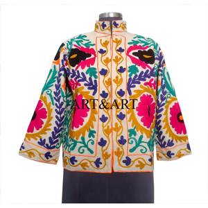 New Trending Duck Suzani Embroidery Traditional Style Block Print <b>Quilted</b> Eco-Friendly Quick Dry Cotton Free Jacket Women's - Product Image 1