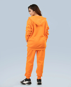 Femmes coton polaire surdimensionné survêtements en gros coupe ample à capuche survêtement respirant col rond plaine Jogging costume hiver - Product Image 3