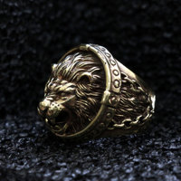 Dernière bague de protection du visage lion en laiton plaqué or 18 carats bijoux de mode personnalisée nouveau design pour unisexe tenue quotidienne fiançailles
