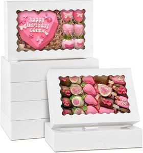 Recycled Materials Eco-Friendly Food Grade White Paperboard Tall <b>Box</b> Donut Cheese Cake Transport Packaging PVC Window Stamping - Product Image 1