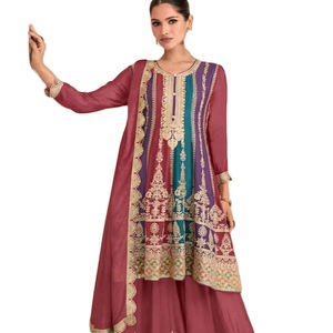 ชุดสูท Sharara งานแฟนซีผ้าจีนแท้สีทองดีไซน์ล่าสุด - Product Image 1