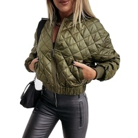 Nouvelle veste bomber d'hiver pour femmes, respirante, coupe-vent, design tendance, longueur classique, noire, teinte, 100% polyester - Product Image 4