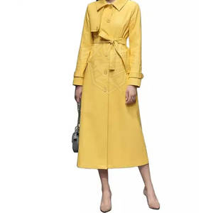 Manteau en cuir pour femme, vêtement d'extérieur tendance pour l'hiver, manches longues, manteau en cuir élégant pour adultes - Product Image 3