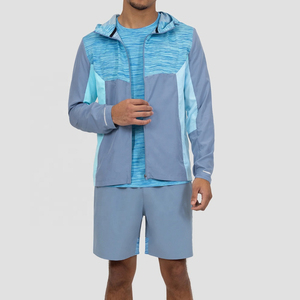 Ensemble 2 pièces de survêtement softshell à fermeture éclair personnalisée pour hommes, poignets élastiques imperméables, vestes de survêtement coupe-vent en nylon unisexe pour hommes - Product Image 5