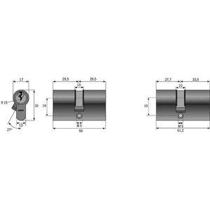 ABUS C 73 N 45/55 mm Serrure à double cylindre pour casier de rangement, clés numérotées de secours, 3 clés à code différent, double face - Product Image 3