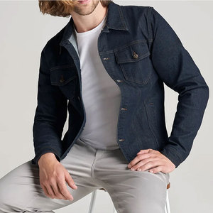 Durable <b>Men</b> <b>Jeans</b> Jacket Heavy Material Outerwear with Long Sleeve Comfortable Casual Fit Winter Jacket - Product Image 3
