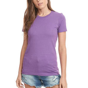 Bella toile vêtements personnalisés Fine Jersey à manches courtes t-shirt dames poids parfait équipage t-shirt femmes t-shirts en gros et au détail - Product Image 1