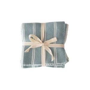 2024 Embroidered Brown Striped Stylish 100% Cotton Multi Color Fast Drying Absorbent GOTS Good Quality Golf <b>Kitchen</b> Towel Sets - Product Image 2