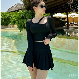 Conjunto de traje de baño de surf de manga corta con cremallera transpirable pantalones de protección contra sarpullidos para deportes acuáticos conjunto de traje de baño de surf para parejas largas - Product Image 1