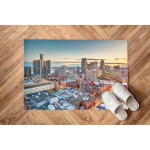 Tapis imprimé paysage de Detroit, Michigan, lavable en machine, décoration intérieure, tapis moelleux à poils longs - Product Image 5