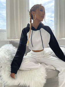 Sudaderas personalizadas para niñas, sudaderas con capucha de gran tamaño con hombros caídos, sudaderas con capucha baratas de Otoño de Color sólido para mujeres - Product Image 2