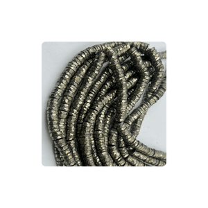 Perles de pierres précieuses en pyrite dorée naturelle, forme heishi facettée, qualité supérieure, brin de 16 pouces pour la fabrication de bijoux - Product Image 5