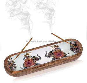 Kalavastu Wooden <b>Incense</b> <b>Stick</b> <b>Holder</b> & Ash Catcher Aroma Therapy Stand Model WC3 - Product Image 1