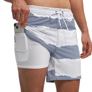 Pantalones cortos para hombre verano 2025 nuevos pantalones cortos para hombre transpirables largos gimnasio Maillot De Bain Homme secado rápido cremallera bolsillo playa pantalones cortos - Product Image 5