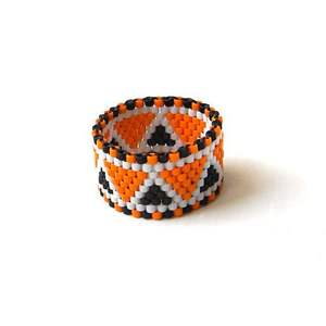 Bague de perles de rocaille de style ethnique Design personnalisé Bague de perles de rocaille colorée avec taille réglable Bague de perles de rocaille de haute qualité - Product Image 4