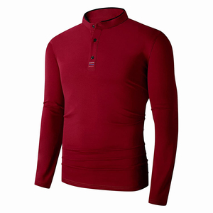 Chemise à manches longues et courtes pour homme, couleur marron, chemise décontractée en tricot imprimé, compression, 100% coton, logo personnalisé - Product Image 2